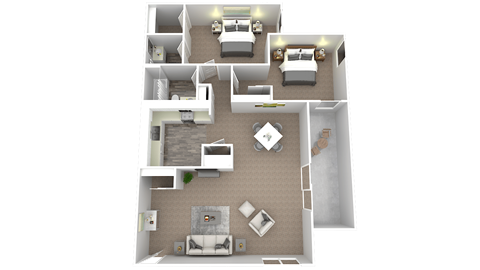 a floor plan of a two bedroom apartment